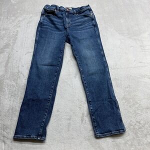 Madewell Stovepipe Jeans Womens 31 Blue Mid-Rise Straight Leg Dark Wash Denim